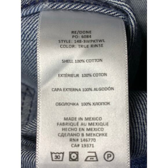 RE/DONE Dark Wash Rigid 90s High Rise Loose Jeans- Size 27 - Picture 6 of 7